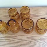 Set of 6 amber glasses