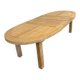 Oval farmhouse table in solid oak with extensions.