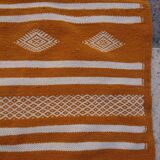 Kilim jaune fait à la main en laine 190x105cm