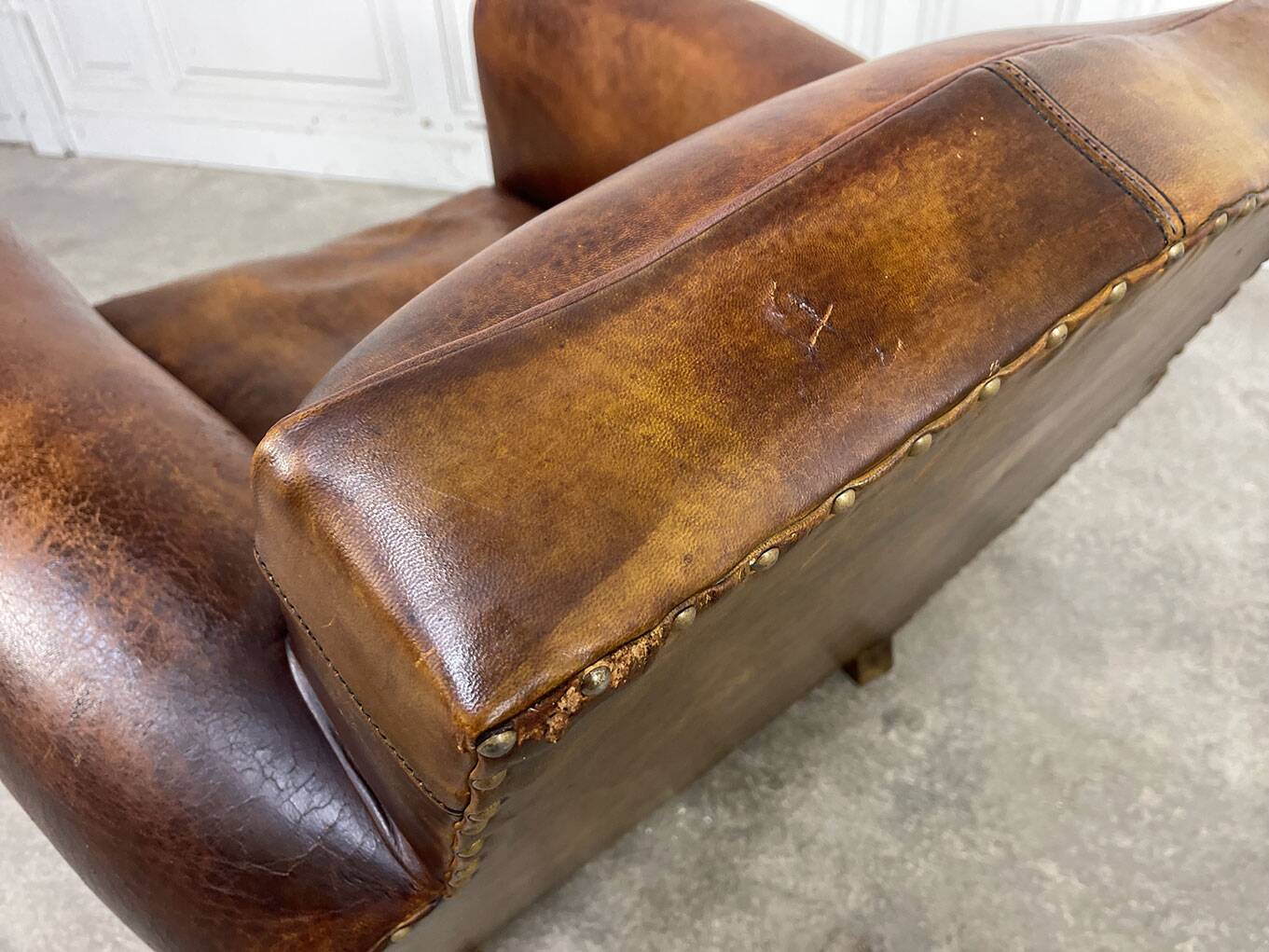 1950 leather club armchair