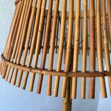 50s rattan plant stand floor lamp