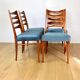 Danish vintage chairs blue turquoise vintage - set of 4 - great set