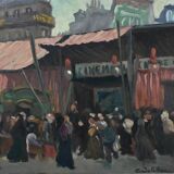 Painting “Street Scene” by C. Subileau – Early 20th century