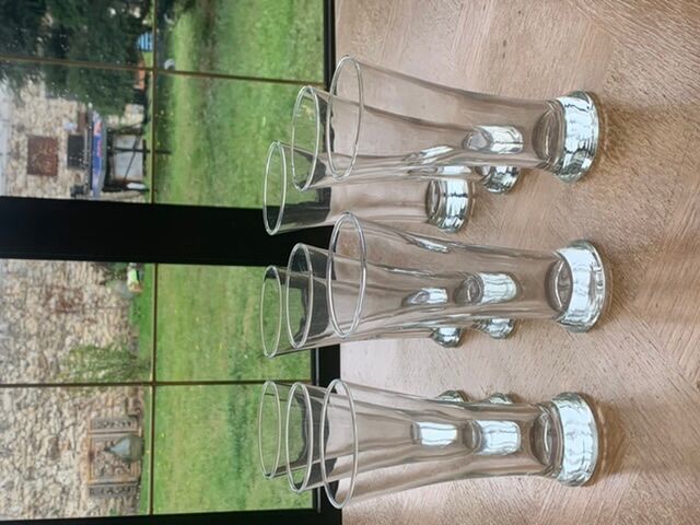 9 glass transparent bistro vintage 1970