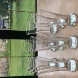 9 glass transparent bistro vintage 1970