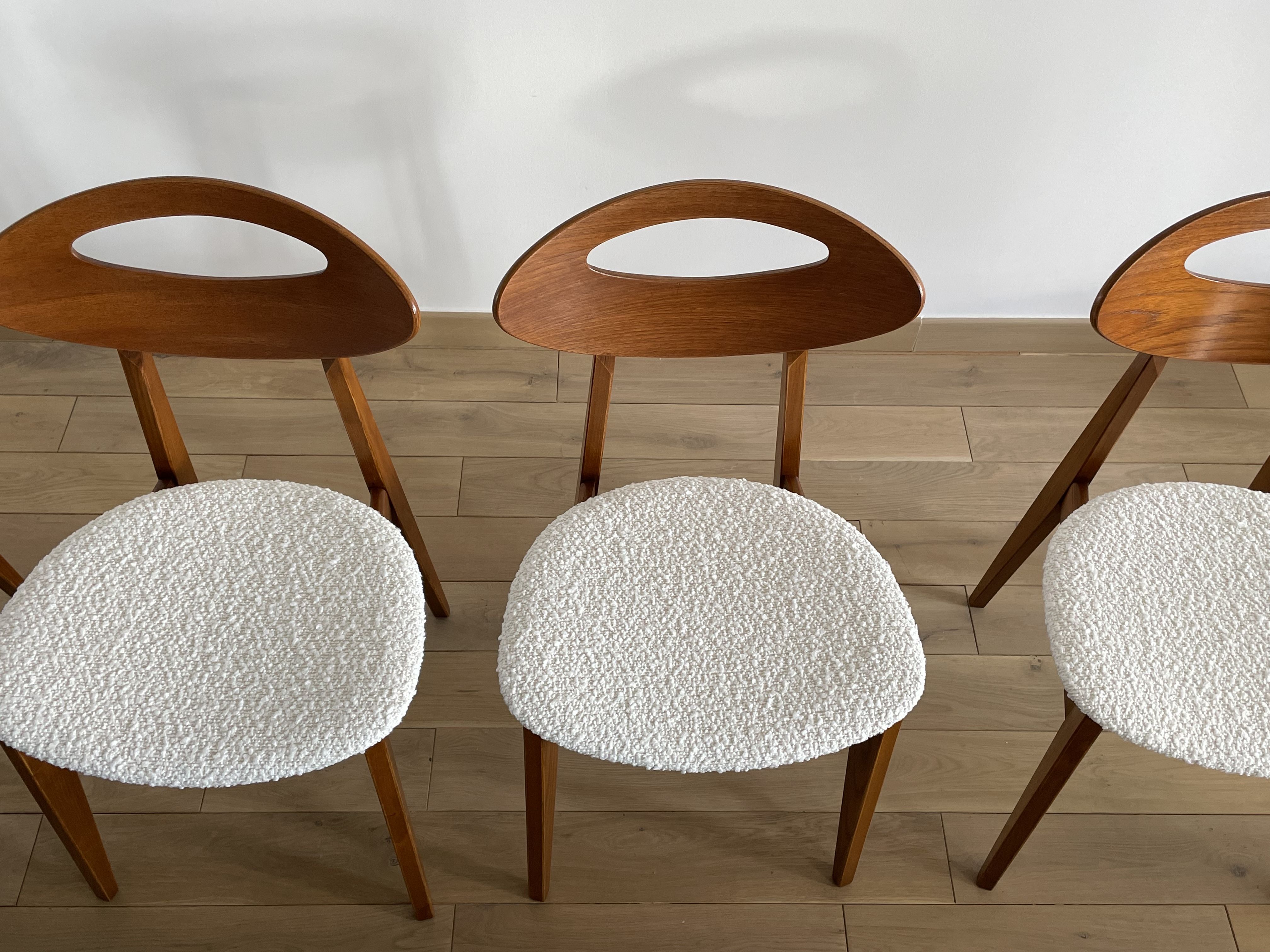 Lot 4 vintage chairs by Roger Landault for Sentou, France 1950