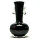 Mid-century modern vase, black glass, HSG Tarnowiec, Poland, 1970s