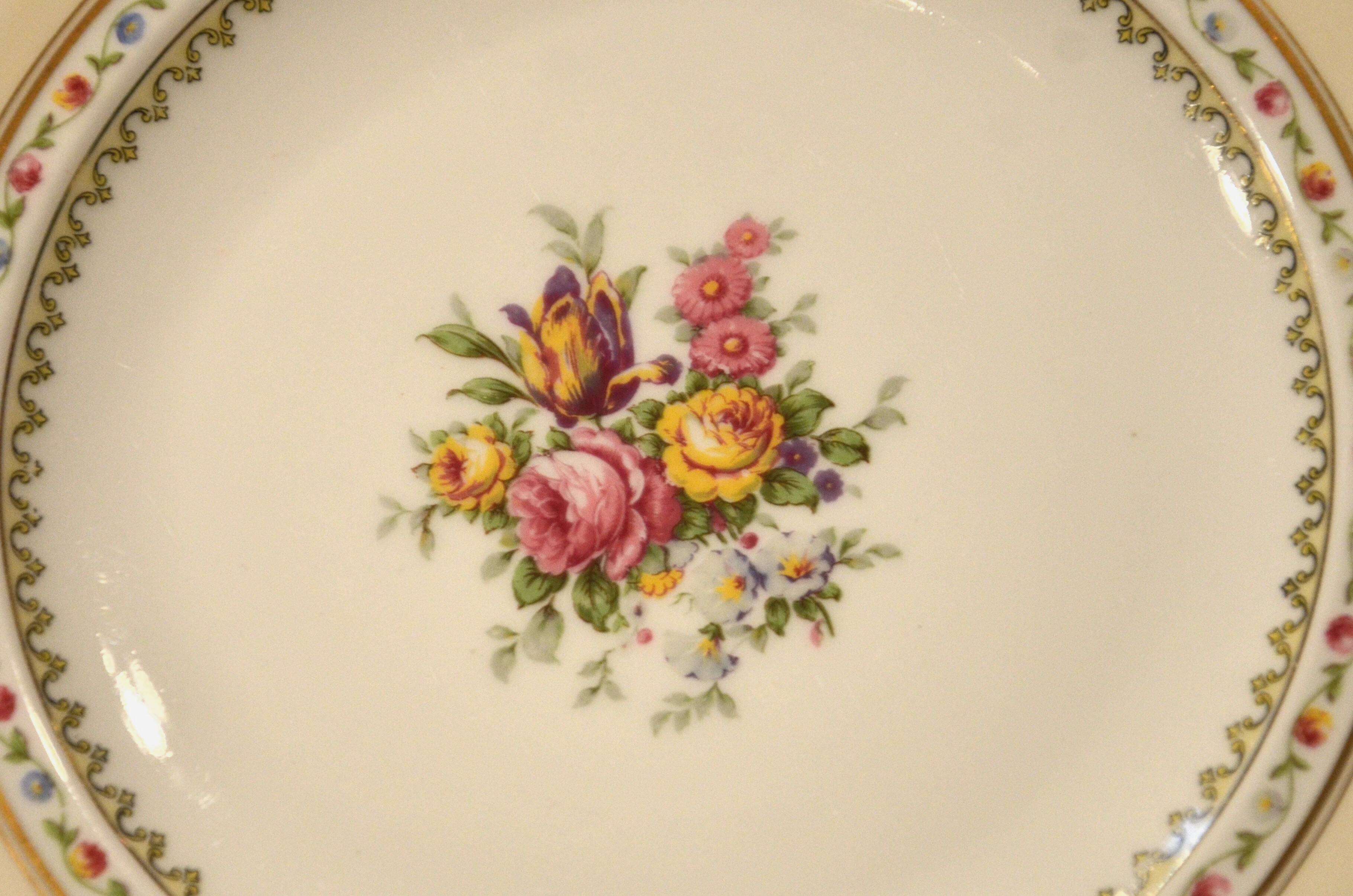 75-piece vintage porcelain table service, Raynaud & Co., Limoges.