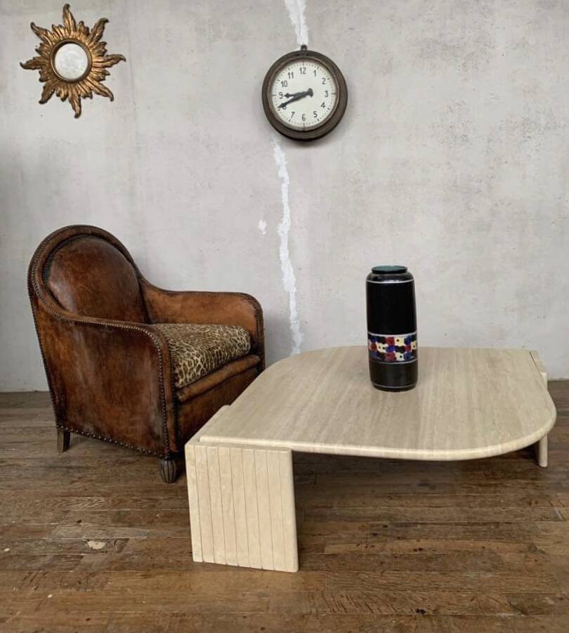 Roche bobois eye shaped coffee table year 1970