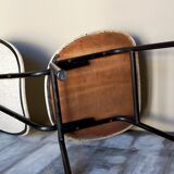 Chaise skaï moucheté et pieds tubes de métal noirs années 50