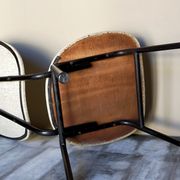 Speckled skaï chair and feet black metal tubes 50s