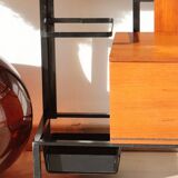 Vestiaire d’entrée vintage – Meuble à patères, miroir et rangements