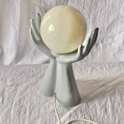 Vintage ceramic "hands" lamp - Wit Delfts - Made in Holland