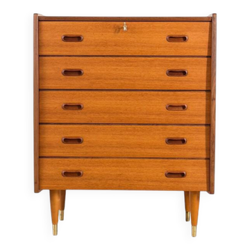 Commode en teck scandinave, années 1960, style mid-century modern