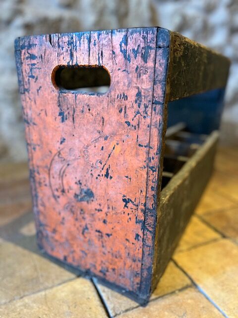 Antique wooden bottle holder 1950