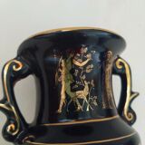 Petit vase noir et or