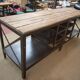 Industrial sideboard from metal and wood factory 1950