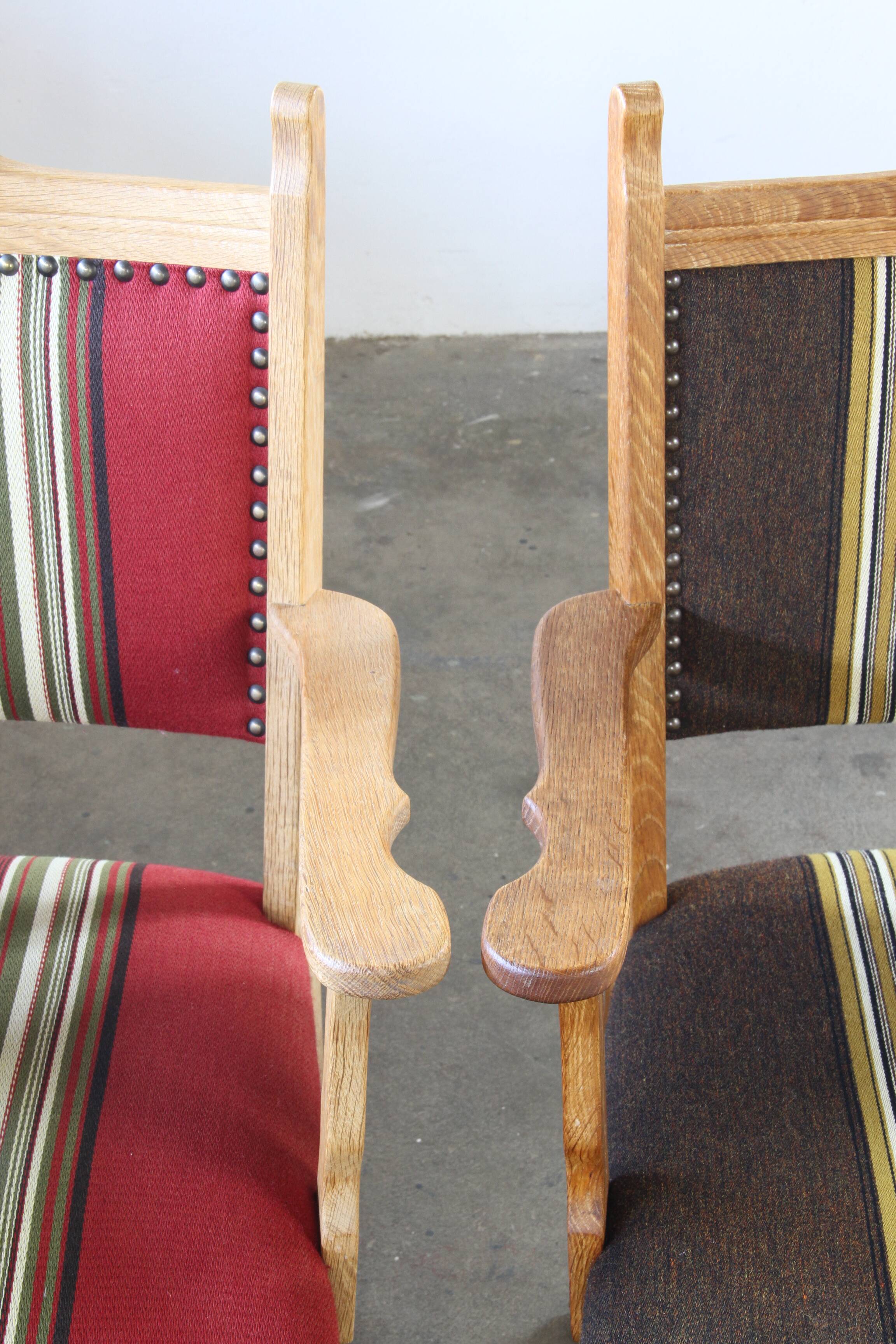 Vintage Pair of Danish Brutalist Armchairs, Henning Kjærnulf Style, 1960s
