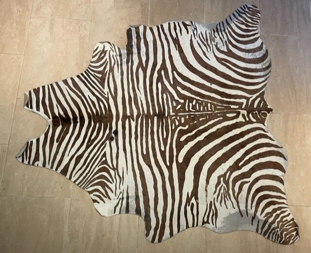 Vintage carpet zebra print cowhide