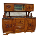 Large two-part buffet in solid walnut