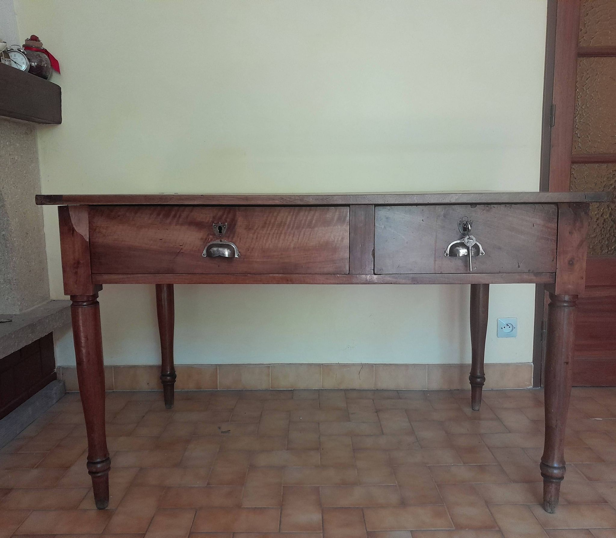 Solid wood desk in Louis Philippe style