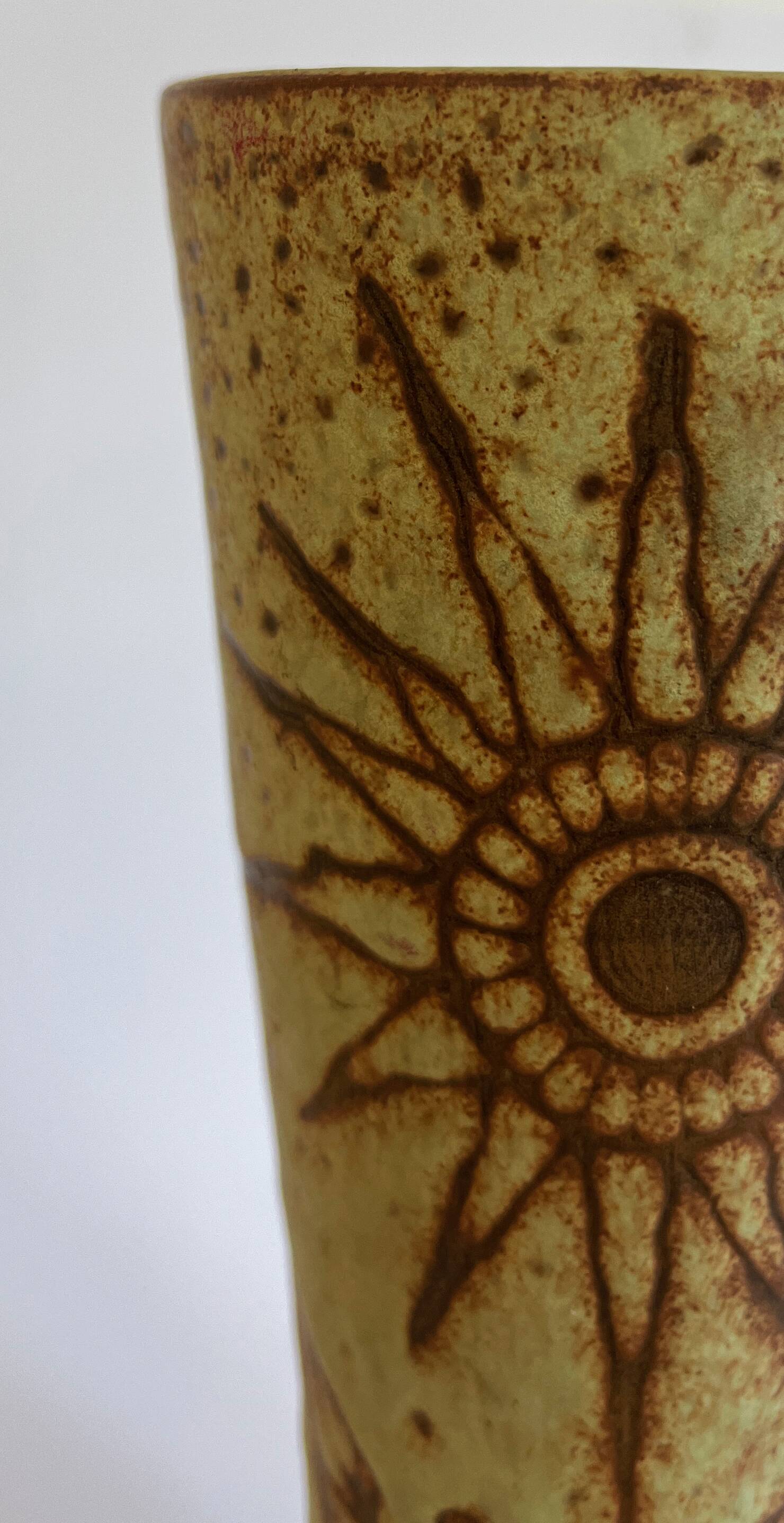 Vallauris ceramic Sunflower vase by Jacques Fonck & Jean Mateo circa 1970