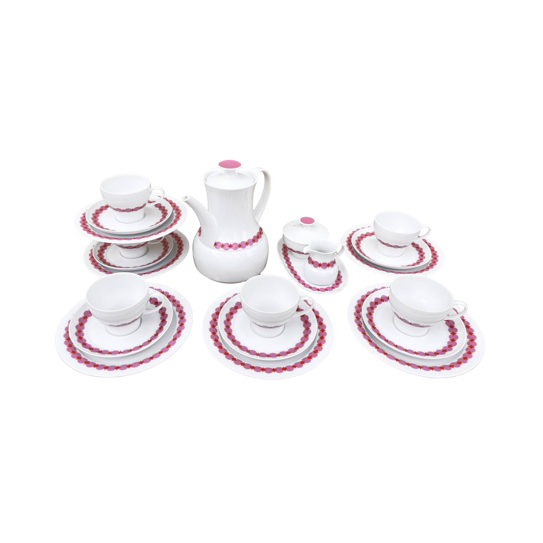 Thomas-Rosenthal porcelain coffee service, Germany, 1970s.