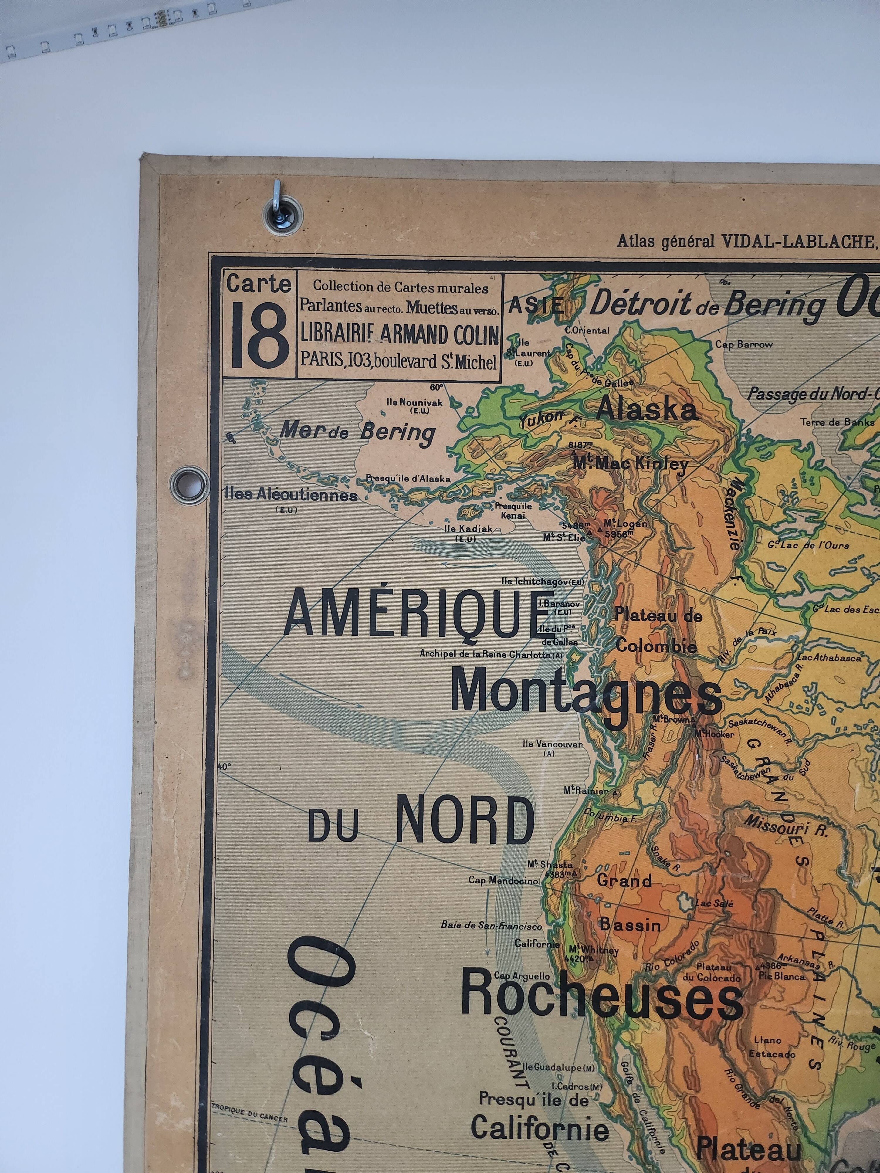 School wall map vidal lablache 18 and 18 bis