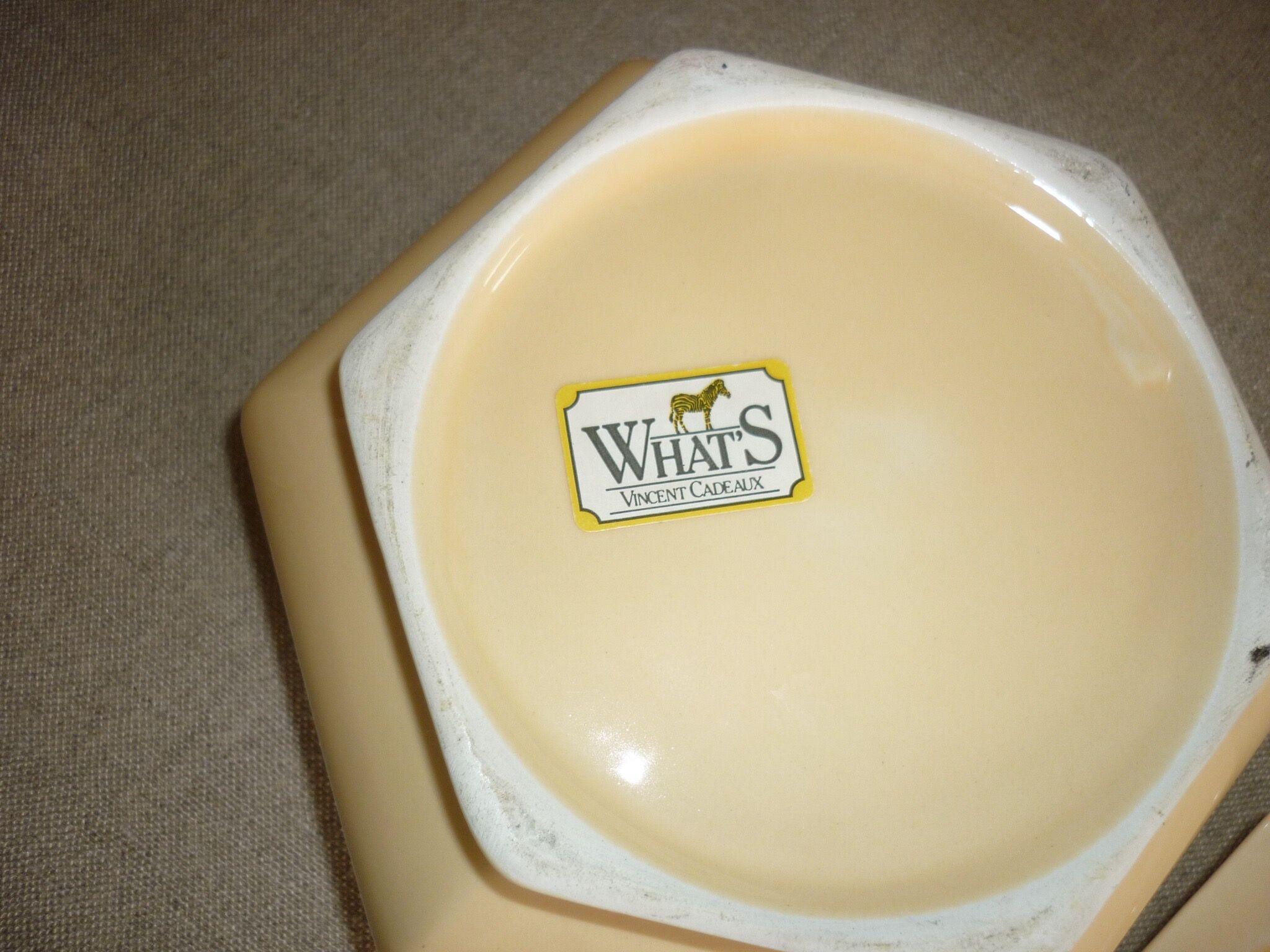 Yellow What's earthenware candy box