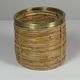 Set of 5 rattan pencil reed and brass plant holder baskets, Italy 1970s