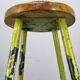 Tabouret industriel en métal et bois, Tchécoslovaquie, années 1940