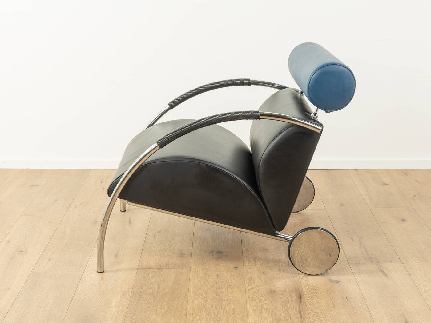 Fauteuil en chrome et cuir Zyklus par Peter Maly pour COR, 1984