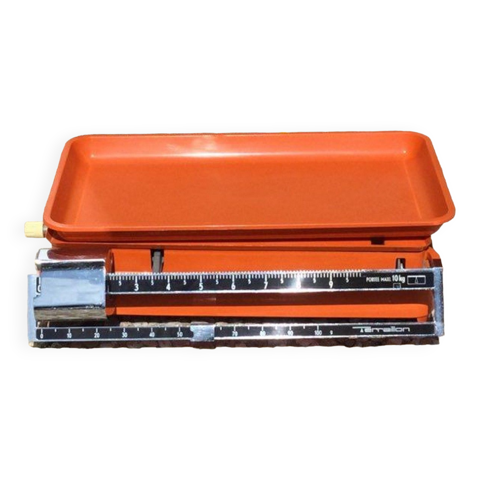 Orange household slider scale terraillon vintage from the 70