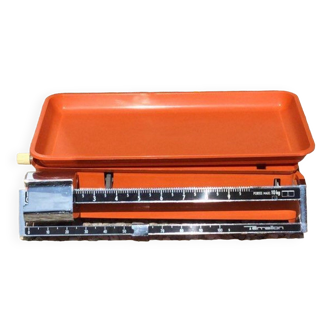 Orange household slider scale terraillon vintage from the 70