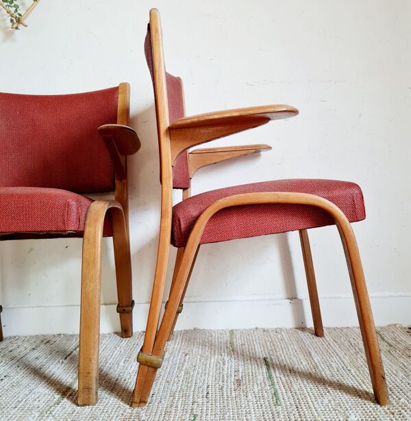 Paire De fauteuils Bridge Bow Wood De steiner Années 50