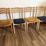 Set of 4 ribbed fabric chairs