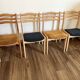 Set of 4 ribbed fabric chairs