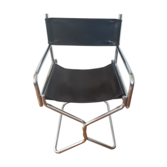 Folding armchair metal and skai