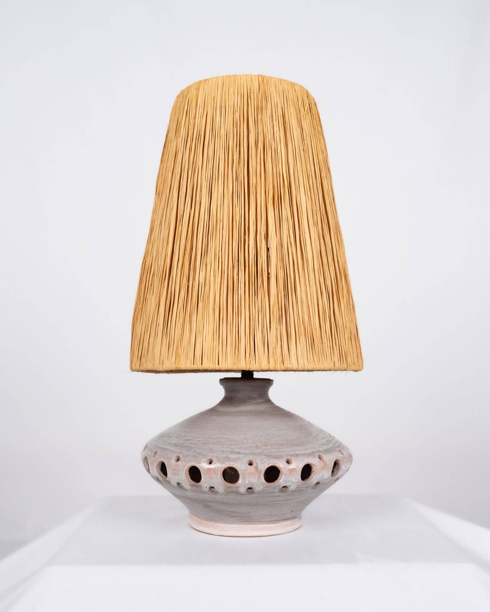 Lattice ceramic lamp, Georges Pelletier style, France, 1970s
