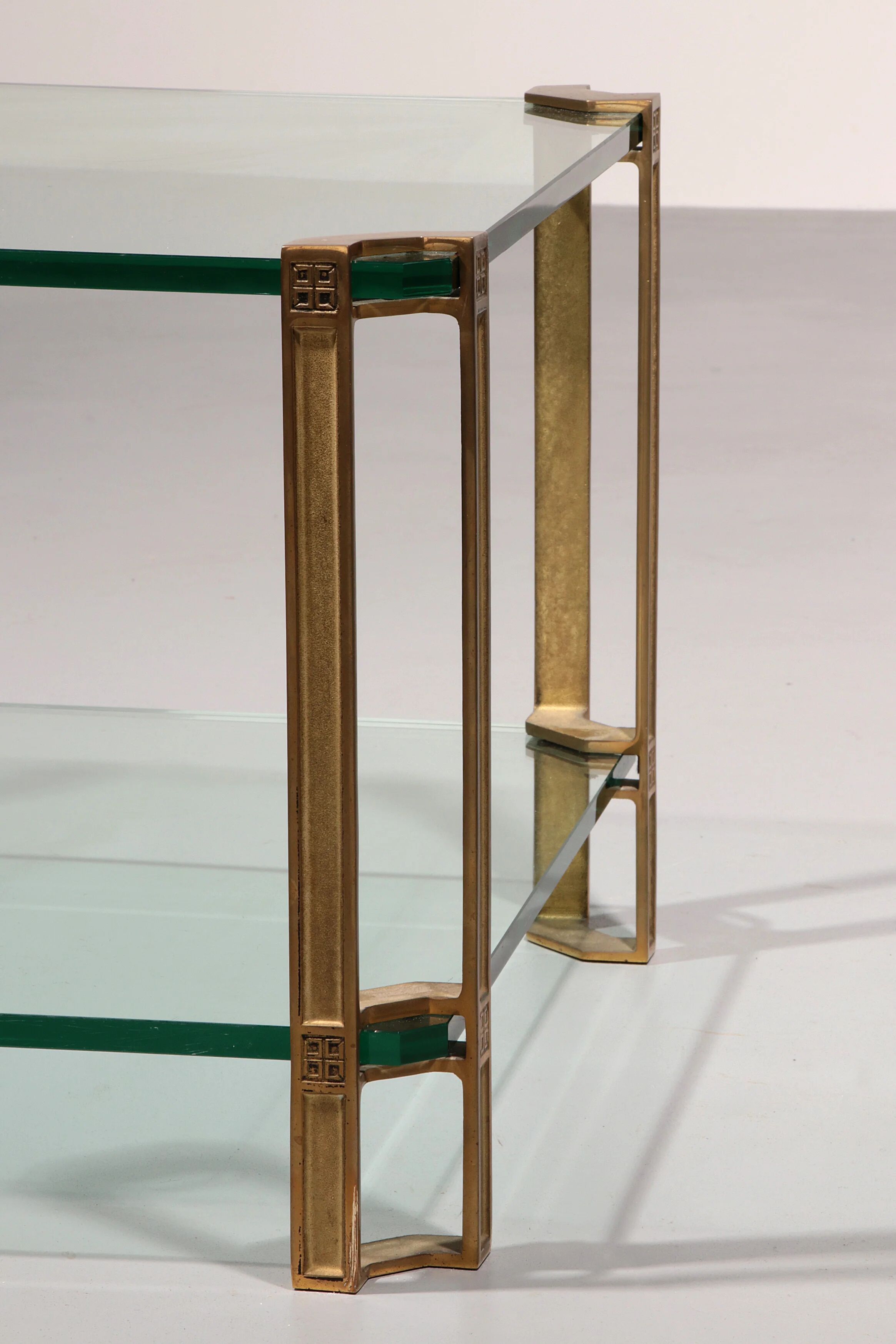 Peter Ghyczy T24 coffee table double glass 70s design 60x60