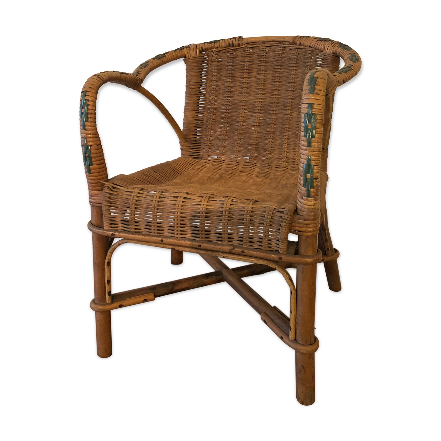 Bistro chair in vintage rattan