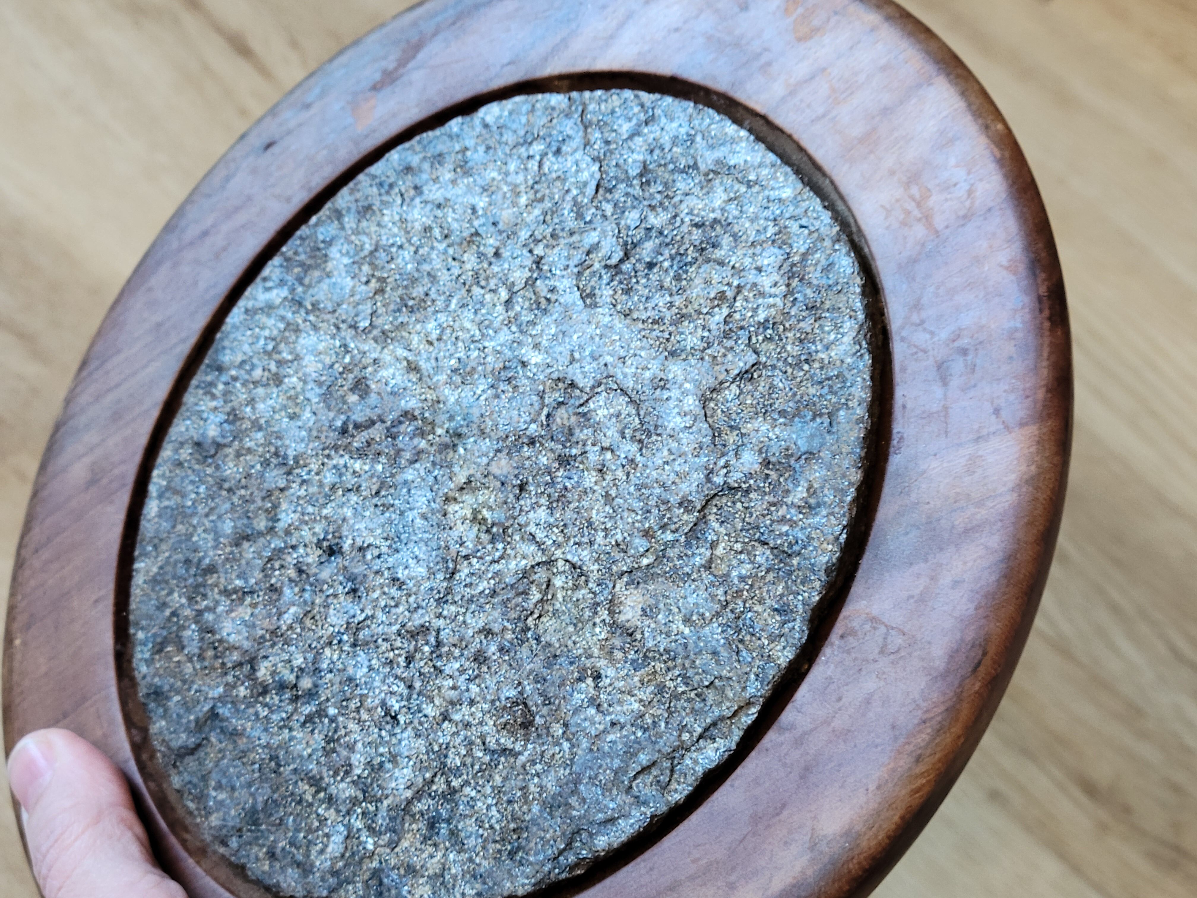 Stone and turned wood trivia signed