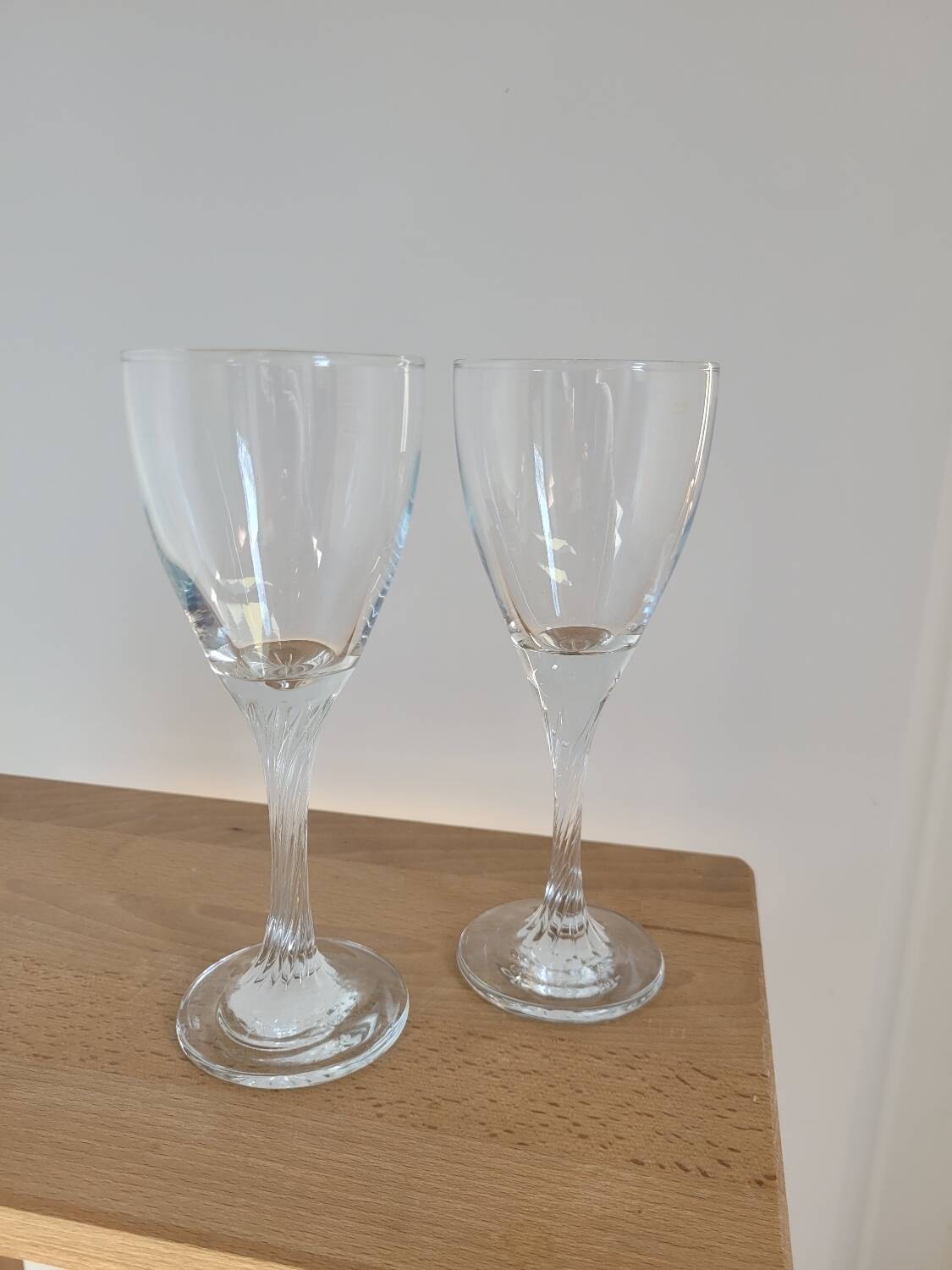 Two crystal wine glasses