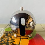 Old insulating teapot in ceramic and chrome metal - Dovo Tiel