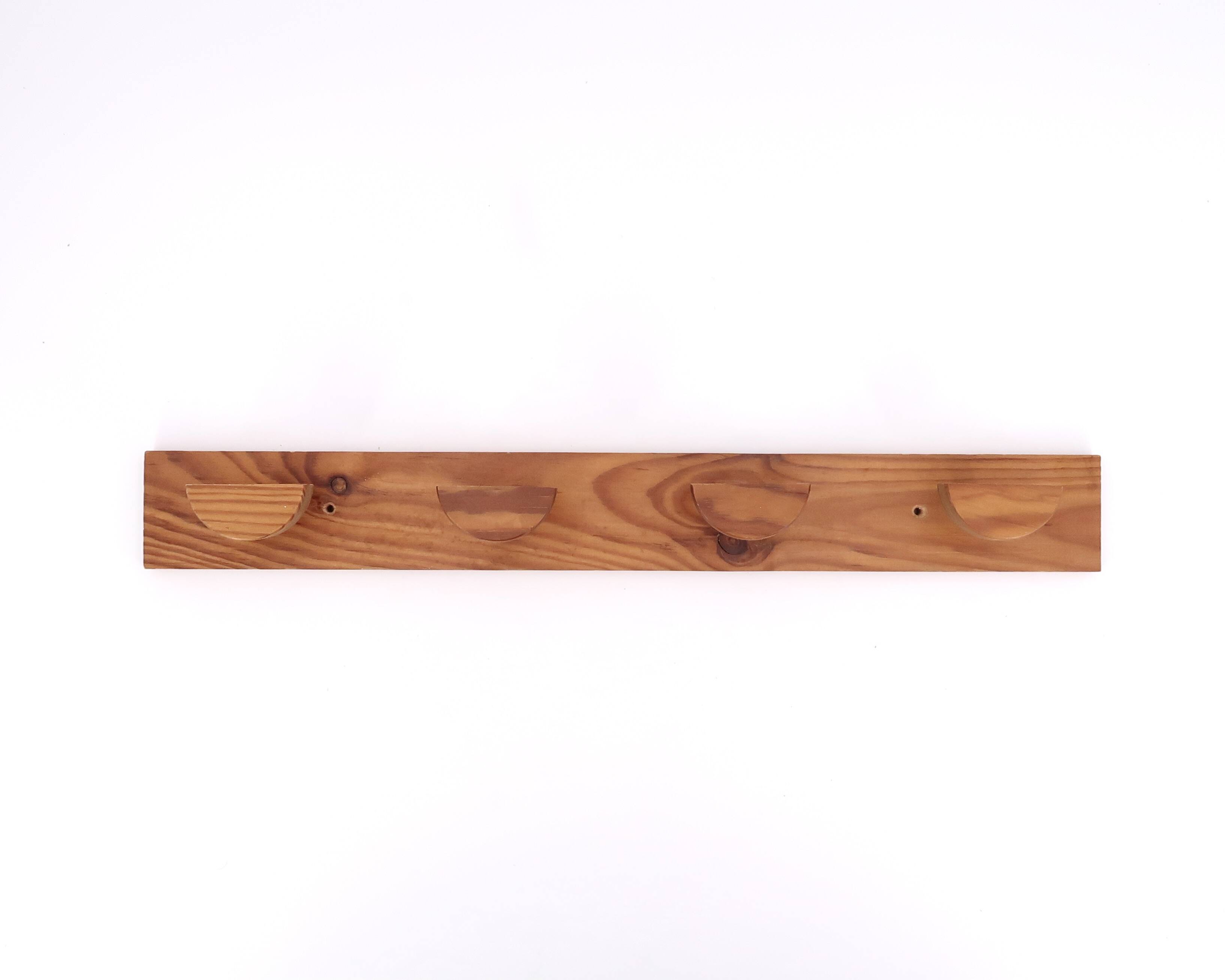 Portemanteau en bois blond, années 70