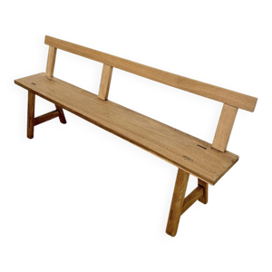 Banc à dossier en chêne