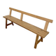 Natural solid oak backrest bench