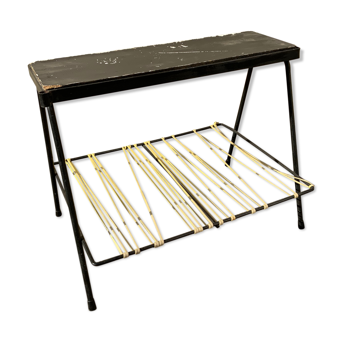 Vintage sofa end review door scoubidou wood tablet and lamp holder