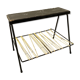 Bout de canapé vintage porte revue tablette bois scoubidou et support lampe