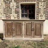 Enfilade basse bois brut , avec 4 portes , récupération de demeure indienne
